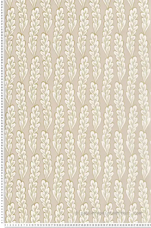 Bon Marché Papier peint Feuillage Seacret Spot grège et doré - Sea You Soon de Casélio Réf. SYO102811111