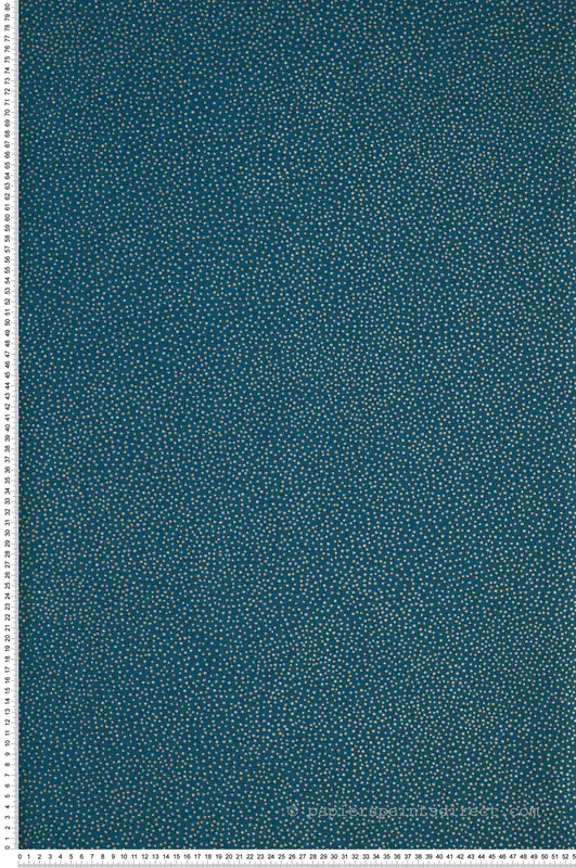 Top Vente Papier peint Pois Sparkle bleu canard et doré - Sea You Soon de Casélio Réf. SYO101736128