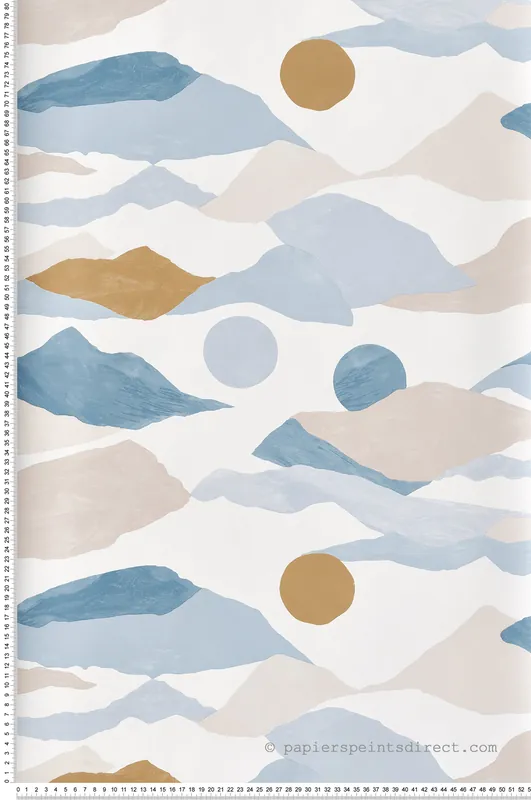 Marque Papier peint Paysage Montagne bleu et doré - Imagination de Casélio Réf. IMG102186025