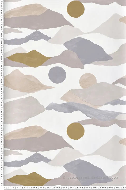 Solde Papier peint Paysage Montagne grège et doré - Imagination de Casélio Réf. IMG102181129