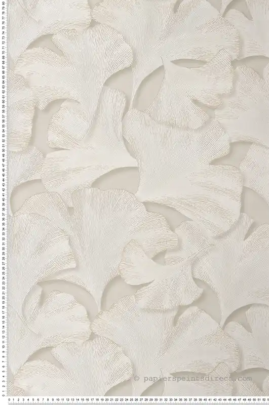 Super Prix Papier peint Feuille Gingko Biloba gris et irisé - Gingko de Casadéco Réf. GINK86241212