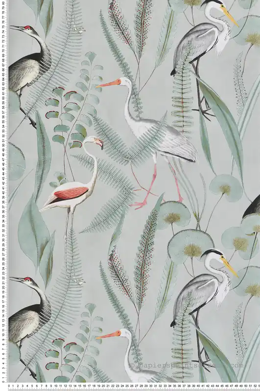 Papier peint Oiseau et Feuillage vert d‘eau - Eden d‘Ugépa Réf. UGP-M37404 Commander Maintenant