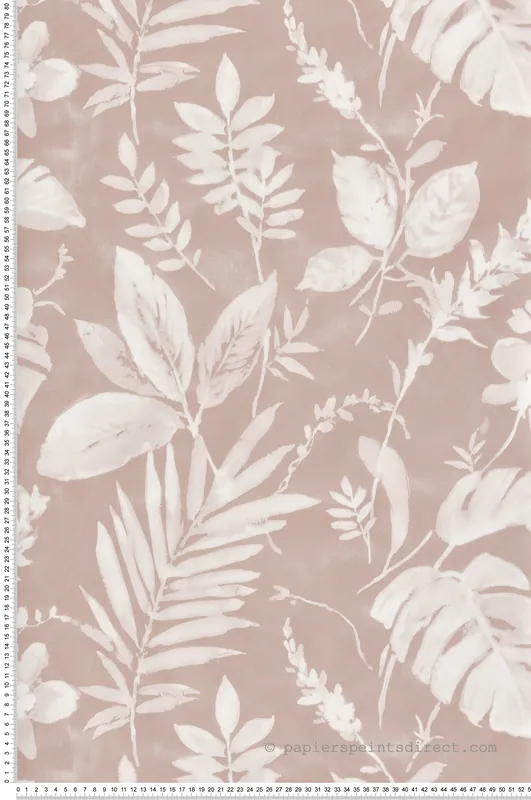 Quantité Limitée Papier peint Feuillage Aquarelle rose - Eden d‘Ugépa Réf. UGP-L98903