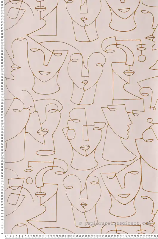 Must-Have Papier peint Art Portrait rose et doré - Gallery de Casadéco Réf. GLRY86164212