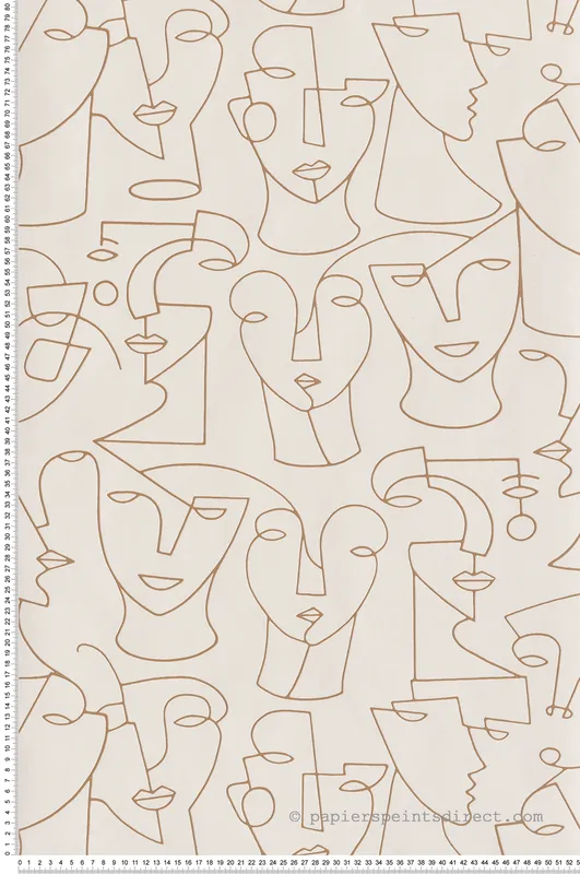 Expédié Aujourd'hui Papier peint Art Portrait beige et marron - Gallery de Casadéco Réf. GLRY86161204