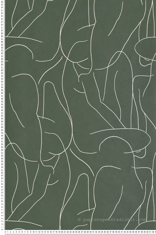 Top Vente Papier peint Modèle Vivant vert et écru - Gallery de Casadéco Réf. GLRY86107321