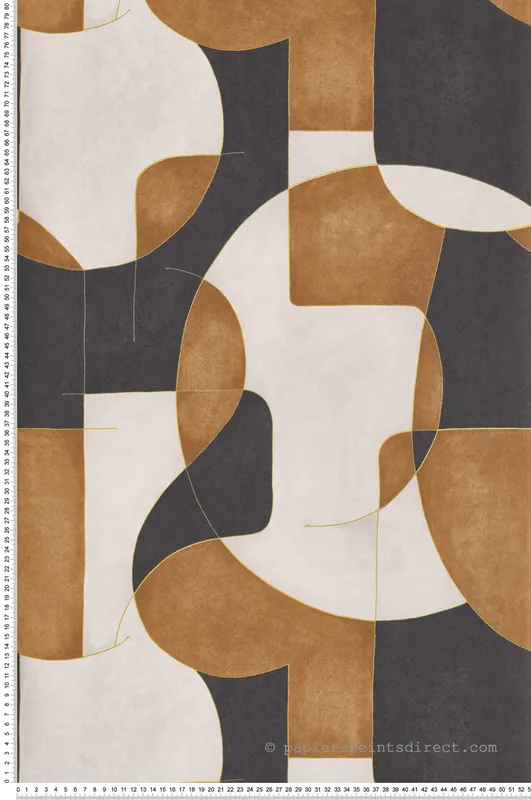 Affaire À Saisir Papier peint Géométrique Art noir et marron - Gallery de Casadéco Réf. GLRY86092410