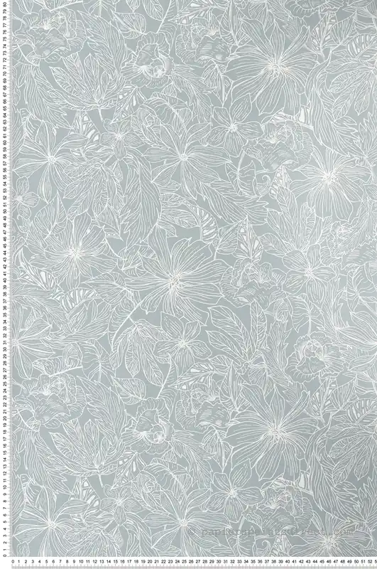 Jusqu'à Épuisement Des Stocks Papier peint Fleurs Tropicales bleu clair - Only Blue de Casélio Réf. ONB102686000