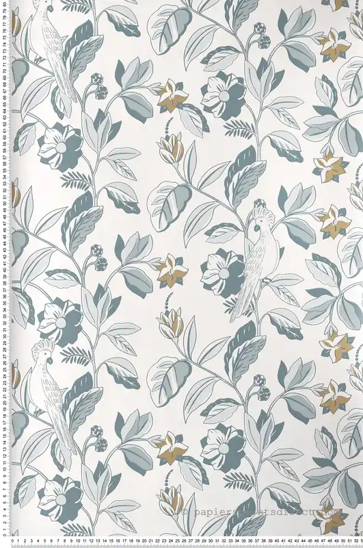Expédié Aujourd'hui Papier peint Feuillage et Oiseau blanc - Only Blue de Casélio Réf. ONB102626023