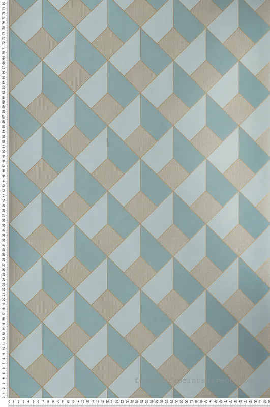 Marque Papier peint Géométrique 3D bleu et doré - Only Blue de Casélio Réf. ONB100126120