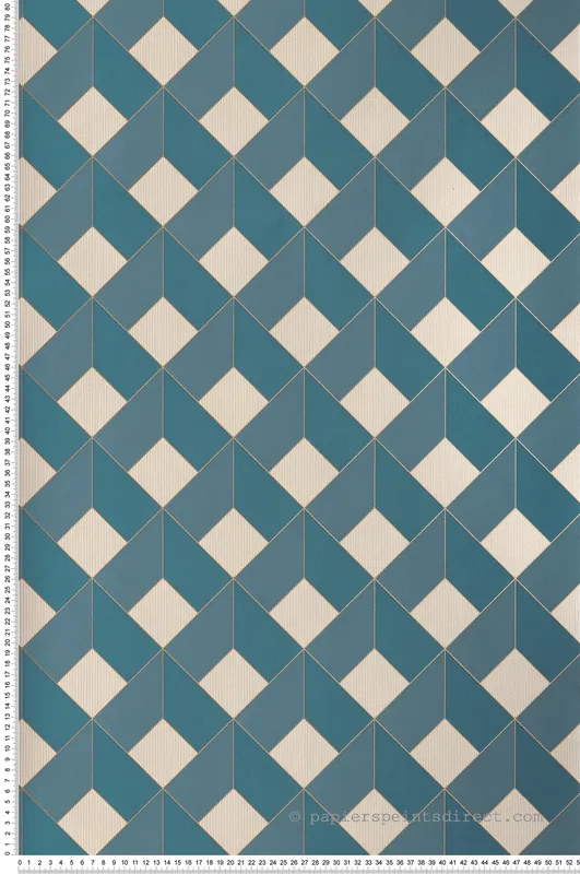 Acheter Direct Papier peint Géométrique 3D canard et doré - Only Blue de Casélio Réf. ONB100126062