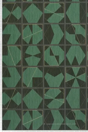 Papier peint Mosaïque Géométrique vert - Kanoko d‘Osborne & Little Réf. OSB-W7557-05 Acheter Direct