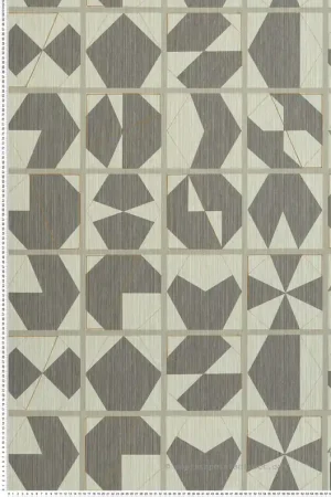 Livraison Express Papier peint Mosaïque Géométrique gris - Kanoko d‘Osborne & Little Réf. OSB-W7557-02