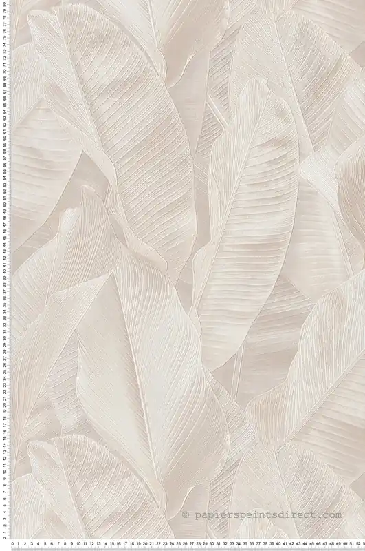 Papier peint Feuille Banana ivoire et gris - Folium de Montecolino Réf. MC-FO17801 Meilleure Vente