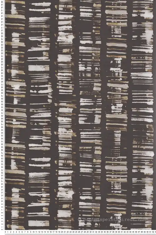 Papier peint Rayure Ethnique argenté et beige - Bamako de Lutèce Réf. LTC-G78281 Prix Bas