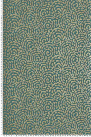 Satisfait Ou Remboursé Papier peint Fleurs Kingsley bleu canard doré - Ashdown de Nina Campbell Réf. OSB-NCW4395-01