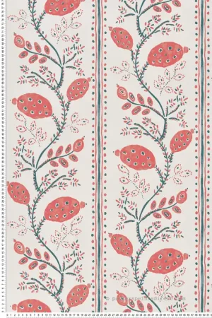 Papier peint Nature Pomegranate Trail rouge - Ashdown de Nina Campbell Réf. OSB-NCW4390-05 Bon Marché