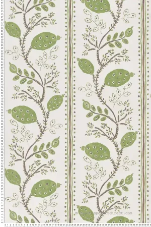 Vente Directe Papier peint Nature Pomegranate Trail vert - Ashdown de Nina Campbell Réf. OSB-NCW4390-03