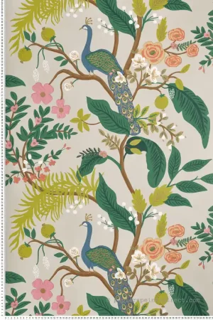 Prix Bas Papier peint Nature Peacock lin - Rifle Paper Co. d‘Initiales Réf. INI-RI5171