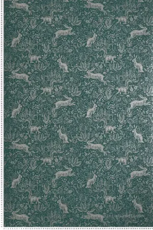 Papier peint Animaux Fable vert forêt - Rifle Paper Co. d‘Initiales Réf. INI-RI5104 Affaire À Saisir