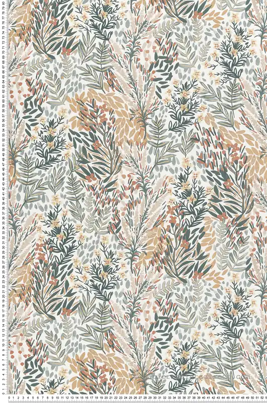 Papier peint Jardin Fleuri vert et orange - Jardin d‘Eden de Lutèce Réf. LTC-51202604 Affaire À Saisir
