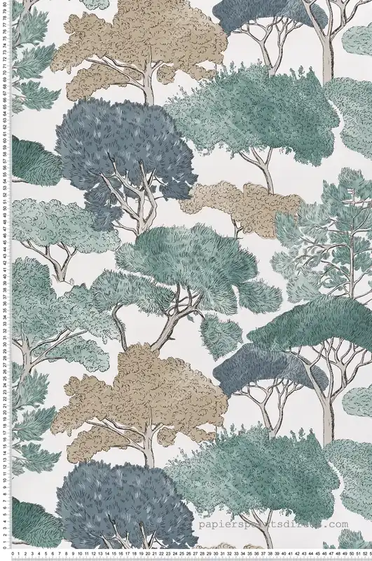 Papier peint Forêt Enchantée blanche - Jardin d‘Eden de Lutèce Réf. LTC-51202404 Populaire