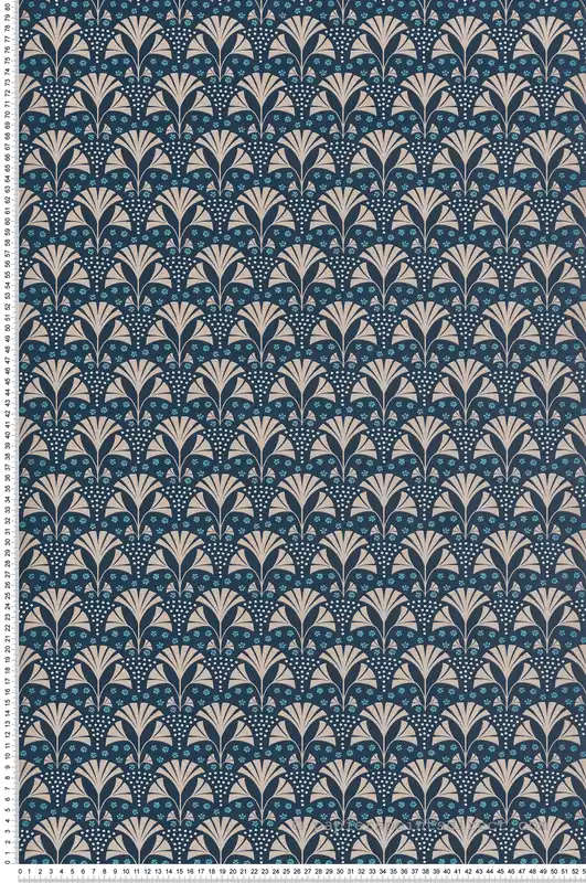 Nouveauté Papier peint Palme Floral bleu nuit - Jardin d‘Eden de Lutèce Réf. LTC-51200501