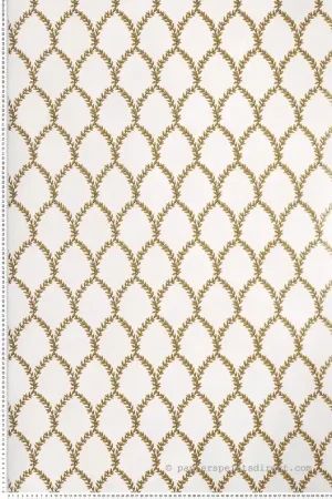 Paiement Sécurisé Papier peint Couronne Laurier blanc/doré- Rifle Paper Co. d‘Initiales Réf. INI-RI5176