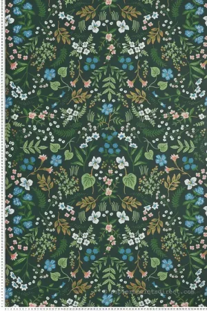 Quantité Limitée Papier peint Florale Wildwood vert forêt - Rifle Paper Co. d‘Initiales Réf. INI-RI5156