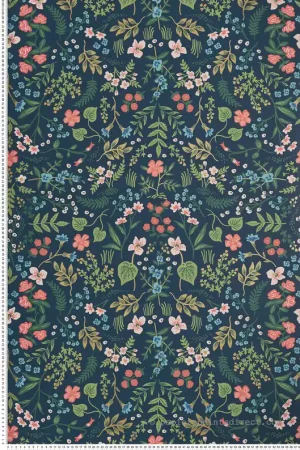 Nouveauté Papier peint Florale Wildwood bleu marine - Rifle Paper Co. d‘Initiales Réf. INI-RI5154