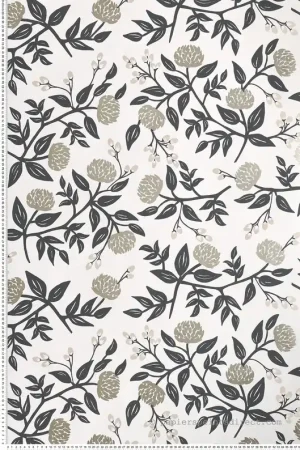 Soldes Papier peint Fleuri Peonies noir et blanc - Rifle Paper Co. d‘Initiales Réf. INI-RI5150