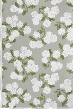 Papier peint Fleurs Hydrangea gris - Rifle Paper Co. d‘Initiales Réf. INI-RI5144 Super Prix