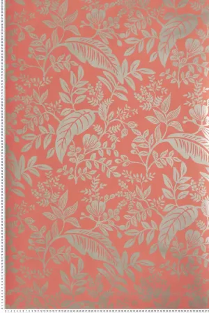 Papier peint Feuillages Canopy rose corail - Rifle Paper Co. d‘Initiales Réf. INI-RI5135 Acheter En Ligne