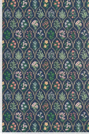 Papier peint Plantes Hawthorne multicolore/bleu - Rifle Paper Co. d‘Initiales Réf. INI-RI5129 Livraison Express