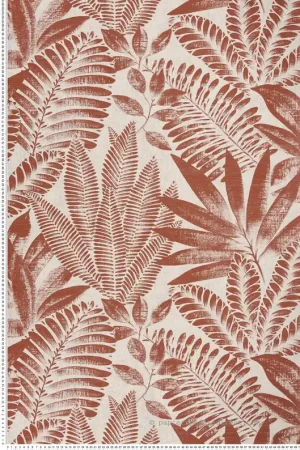 Offre Limitée Papier peint Feuillages Aloes terracotta - Karabane de Casamance Réf. CAS-75183682