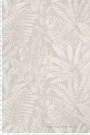 Papier peint Feuillages Aloes ivoire - Karabane de Casamance Réf. CAS-75183580 Vente Flash