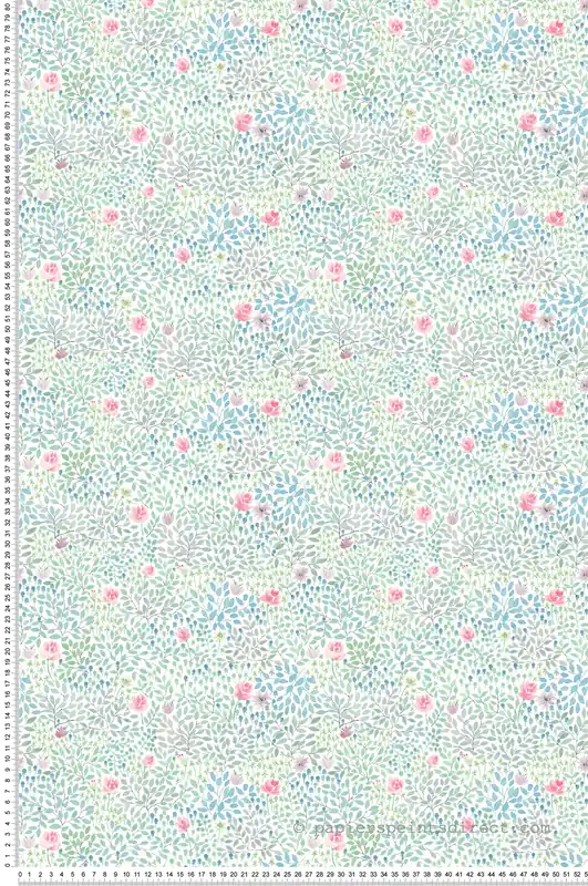 Papier Peint Herbier Fleurs vert - Tartine et Chocolat de Lutèce Réf. LTC-36200804 Prix Cassé