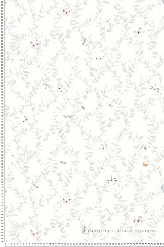 Papier Peint Papillon Feuillage gris - Tartine et Chocolat de Lutèce Réf. LTC-36200709 Populaire