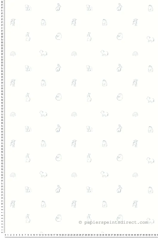 Papier Peint Petits Animaux gris pierre - Tartine et Chocolat de Lutèce Réf. LTC-36200119 Vente Flash