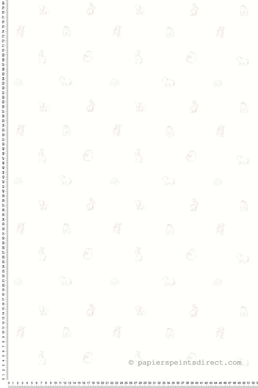 Paiement Sécurisé Papier Peint Petits Animaux rose - Tartine et Chocolat de Lutèce Réf. LTC-36200103