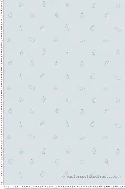 Haute Qualité Papier Peint Petits Animaux bleu - Tartine et Chocolat de Lutèce Réf. LTC-36200101