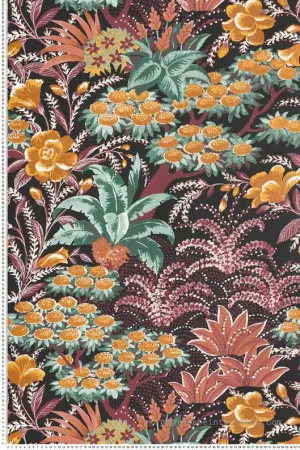 Soldes Papier peint Arbre et Feuillage Alba noir - Eté Indien de Casamance Réf. CAS-75080406