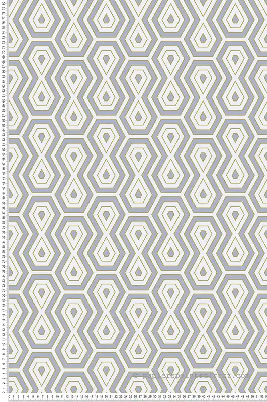 Papier peint Géométrique Sablier gris et or - Jungle Chic d‘Architects Paper Réf. 37707-6 Livraison Express
