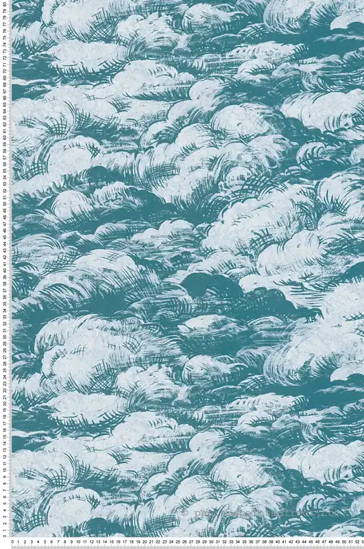 Affaire À Saisir Papier peint Nuage Abstrait bleu canard - Jungle Chic d‘Architects Paper Réf. 37705-3