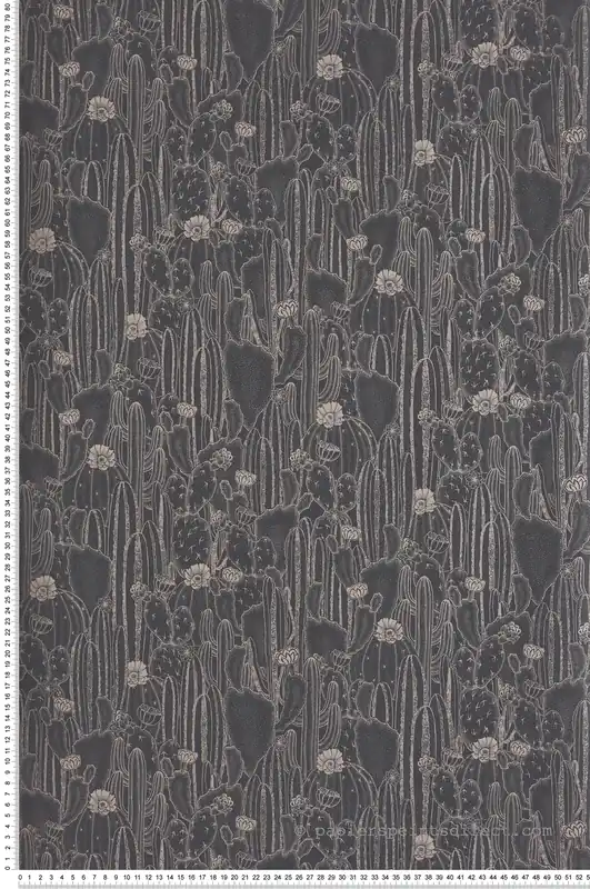 Meilleur Choix Papier peint Cactus et Fleurs Cactaceae noir - Botanica de Casadéco Réf. BOTA85929512