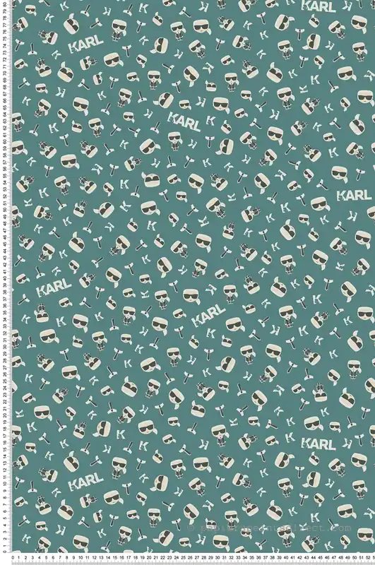 Remise Papier peint Émoticône Karl Lindsey bleu canard - Karl Lagerfeld de Montecolino Réf. MC-37843-6