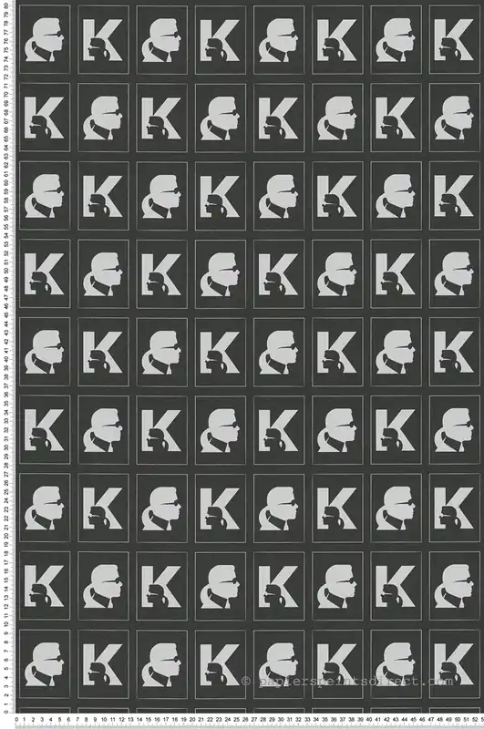 Certifié Papier peint Portrait Karl Baptiste noir - Karl Lagerfeld de Montecolino Réf. MC-37842-3