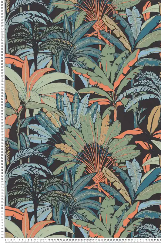 Dernier Modèle Papier peint Jungle Evasion noir corail - L‘escapade de Casélio Réf. EPA102307499