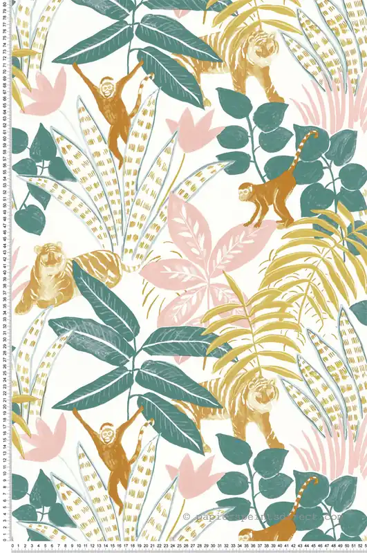 Dernière Chance Papier peint Tropical Aventure rose - L‘escapade de Casélio Réf. EPA102317244
