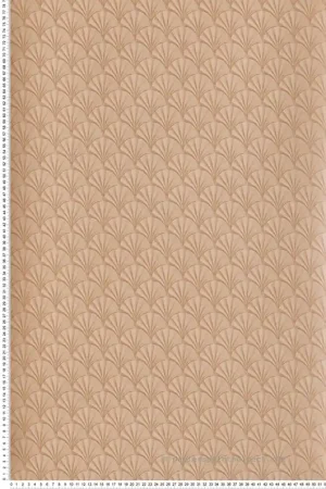 Papier peint Feuilles Palmiers miel irisé - Elodie 1838 Wallcoverings d‘Initiales Réf. INI-90714202 Prix Promo